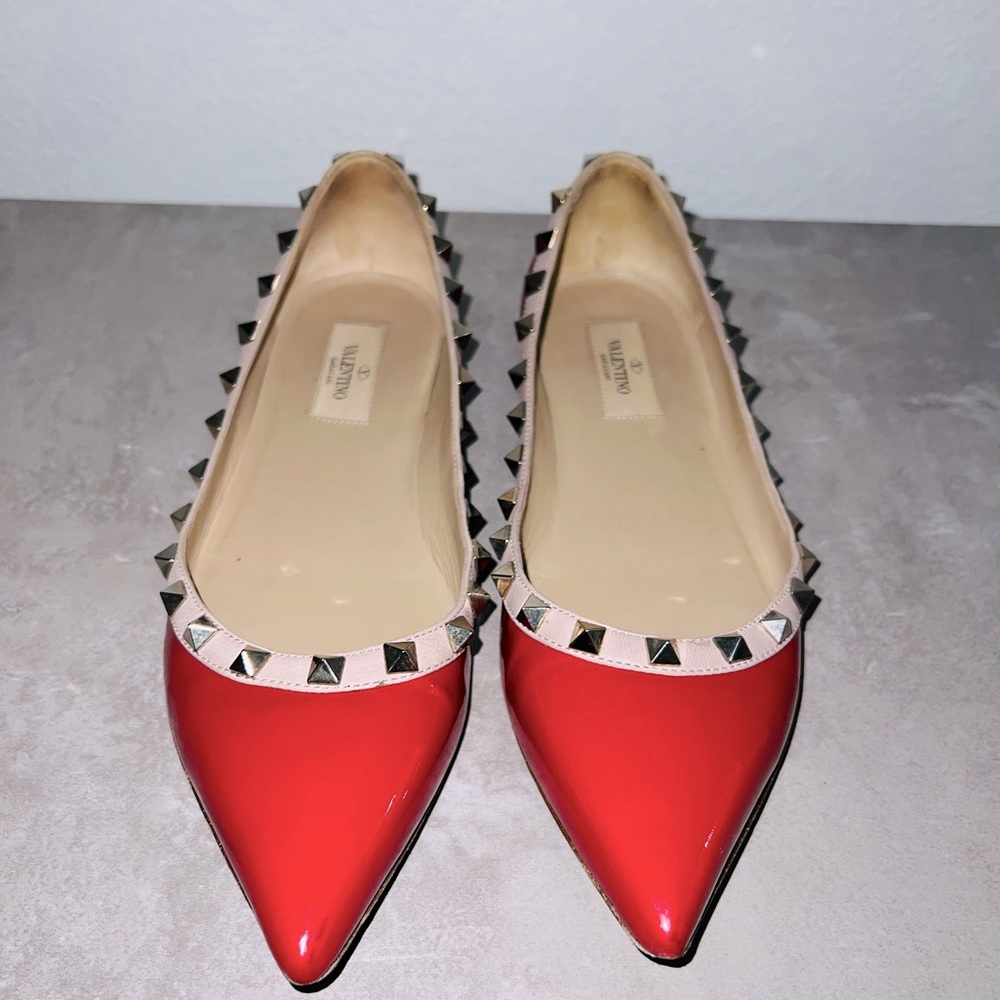 Valentino Garavani Red Rockstud Flats- Sz 37.5